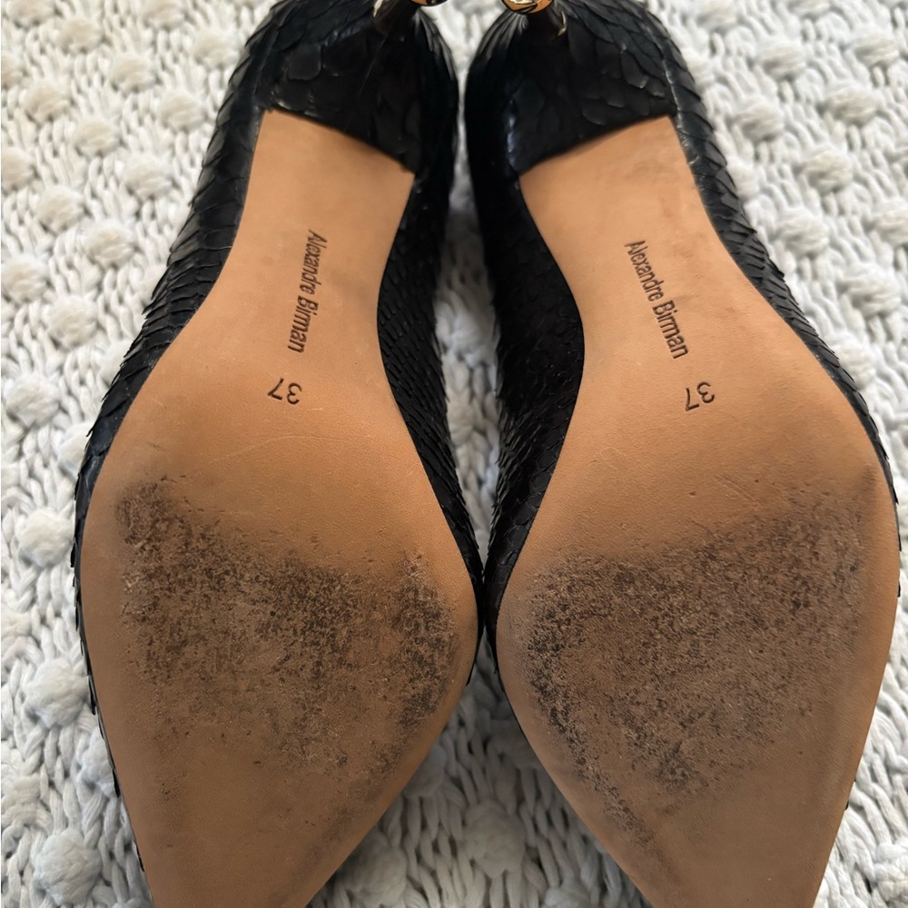 Alexandre Birman Wave Python Heels Black Size 37 - image 5